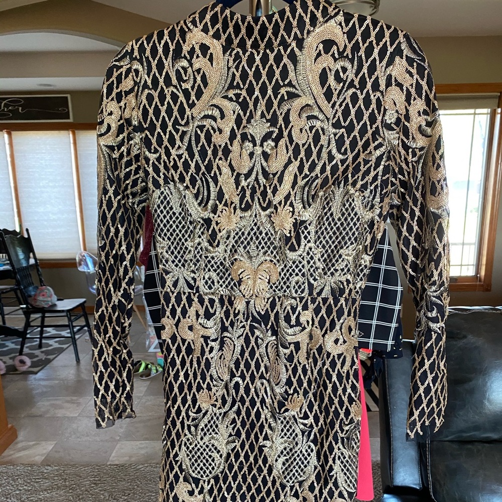 Gold embroidered dress